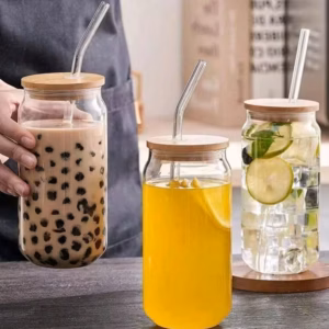 Corrugated glass with bamboo lid